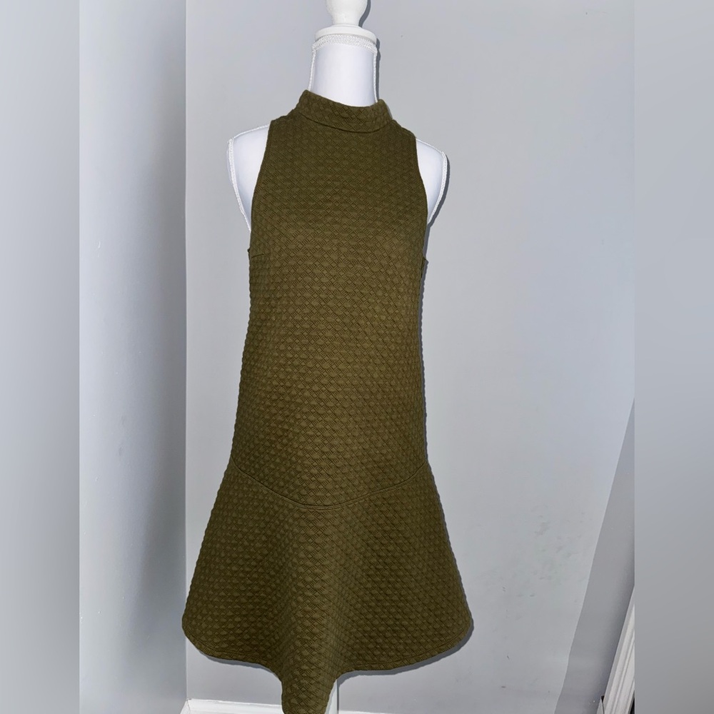 Abercrombie & Fitch Olive Textured Mini Dress